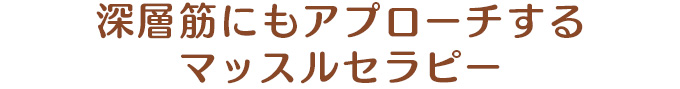 深層筋にもアプローチするマッスルセラピー