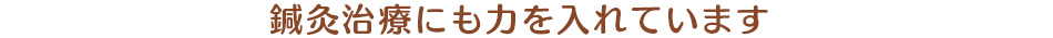 鍼灸治療にも力を入れています